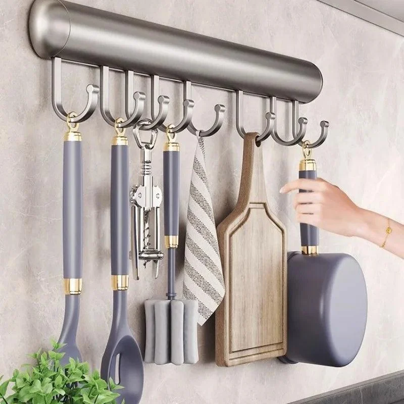 Kitchen Hook Rack - AluHook - For Kitchen Storage - Adjustable Hooks - Aluminum -  - #tag1#