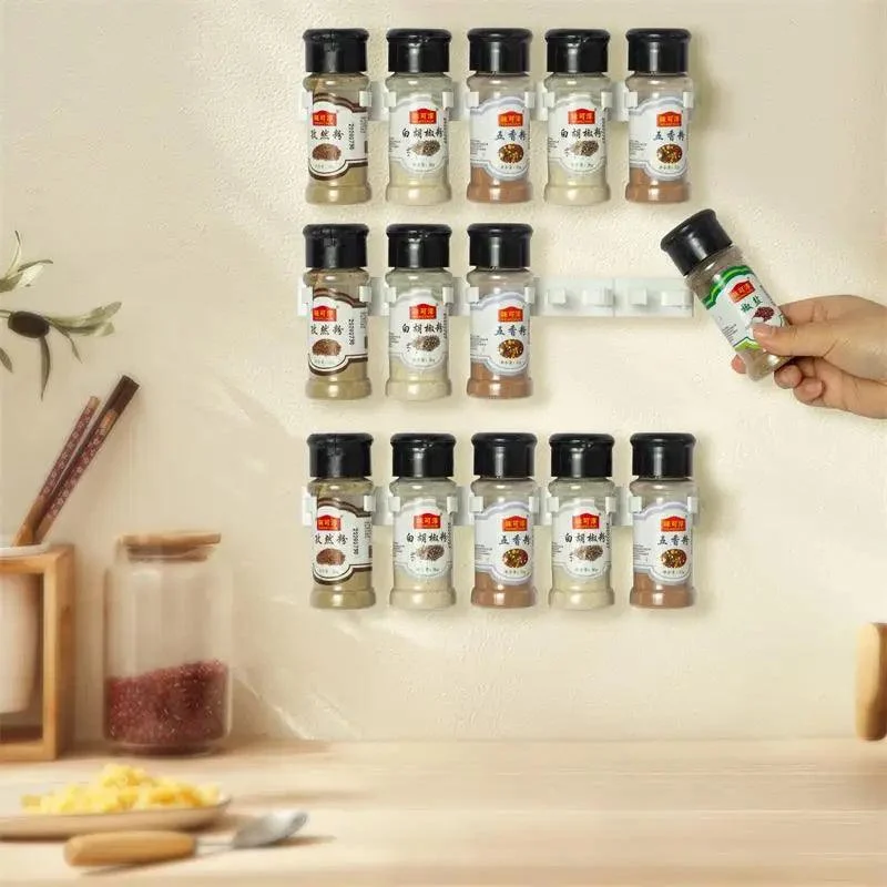 Kitchen Rack - Self Adhesive Rack - Holds Spice Bottles - Easy Kitchen Storage -  - #tag1#