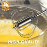 Kitchen Semi automatic Egg Beater Stainless Steel Easy Whisk tag1