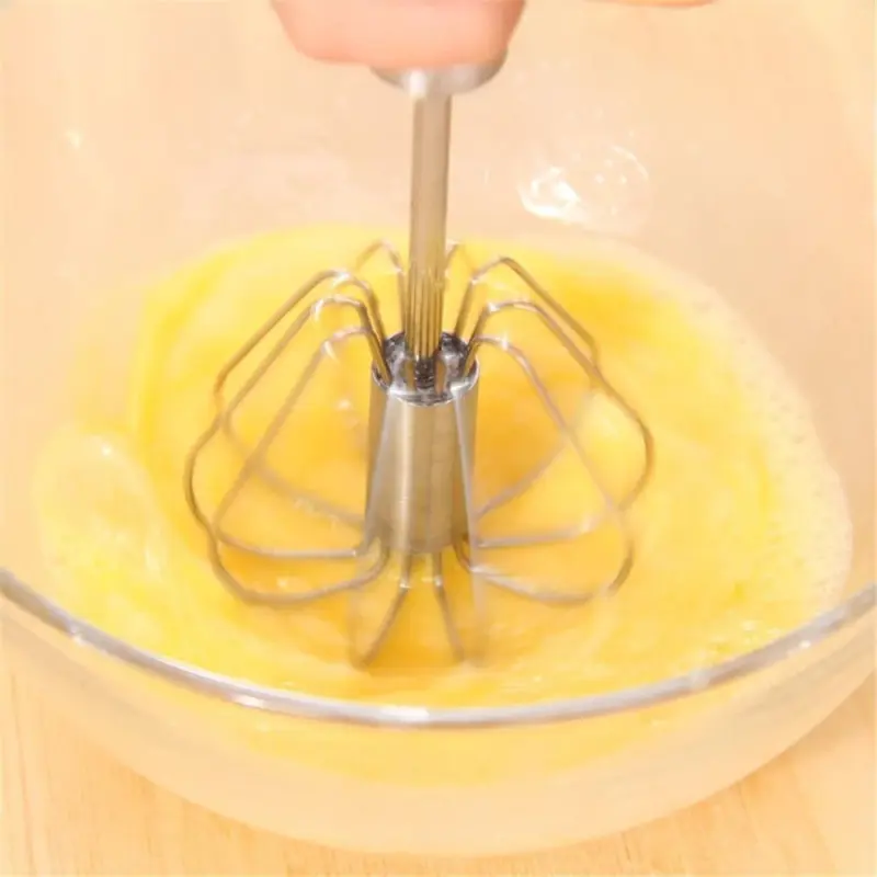 Kitchen Semi automatic Egg Beater Stainless Steel Easy Whisk tag1