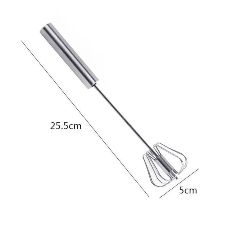 Kitchen Semi automatic Egg Beater Stainless Steel Easy Whisk tag1
