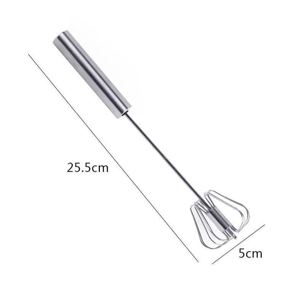 Kitchen Semi-automatic Egg Beater Stainless Steel Easy Whisk -  - #tag1#