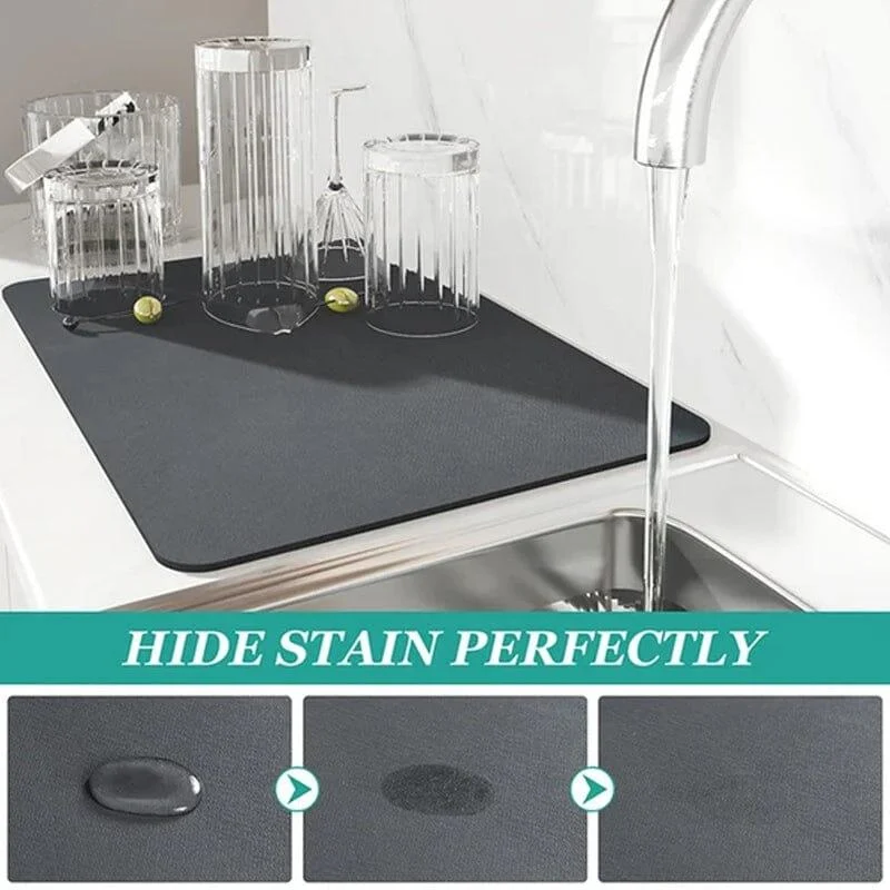 Kitchen Super Absorbent Draining Mat, Quick Dry Dish Coffee Mat -  - #tag1#