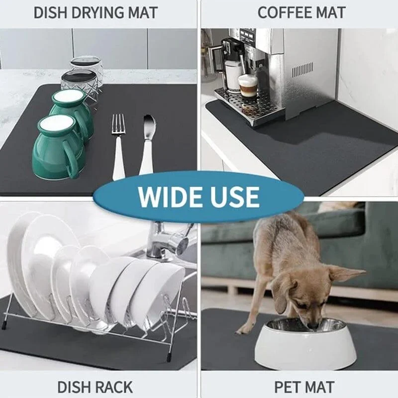 Kitchen Super Absorbent Draining Mat, Quick Dry Dish Coffee Mat -  - #tag1#