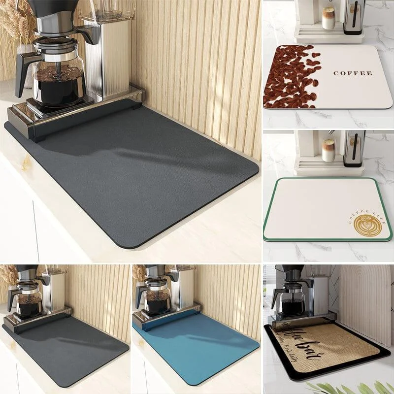 Kitchen Super Absorbent Draining Mat, Quick Dry Dish Coffee Mat -  - #tag1#