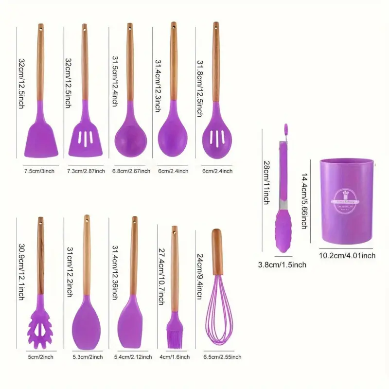 Kitchen Tool Set Silicone Non stick Heat Resistant tag1