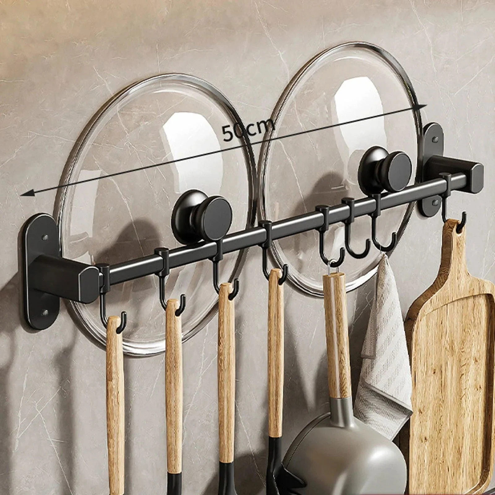 Kitchen Utensil Storage Rack - Multi-Way - Wall Mounted - Pan Lid and Spatula Storage Rack -  - #tag1#
