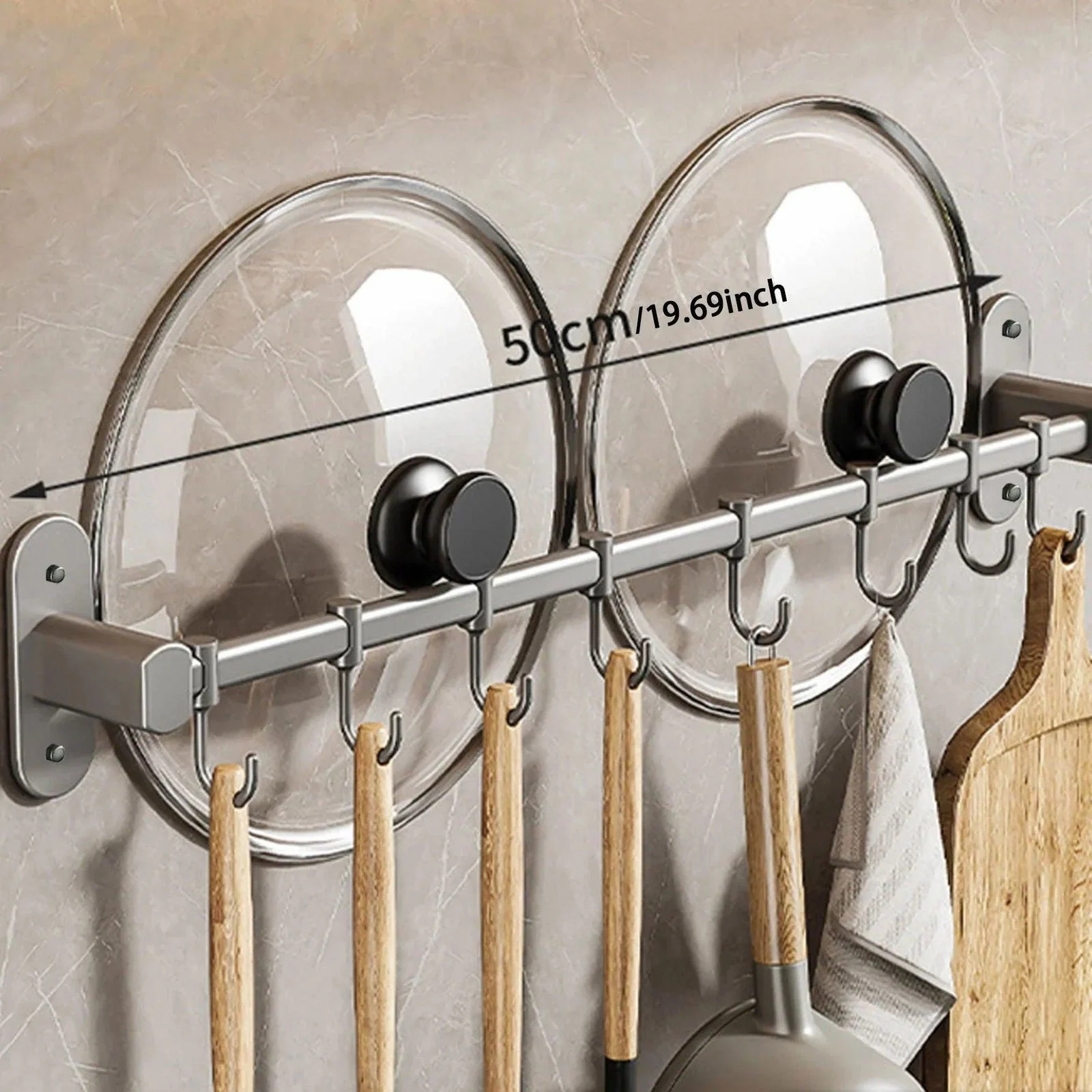 Kitchen Utensil Storage Rack - Multi-Way - Wall Mounted - Pan Lid and Spatula Storage Rack -  - #tag1#
