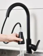 Kitchen faucet with pull out spout Brushed Nickel tag1