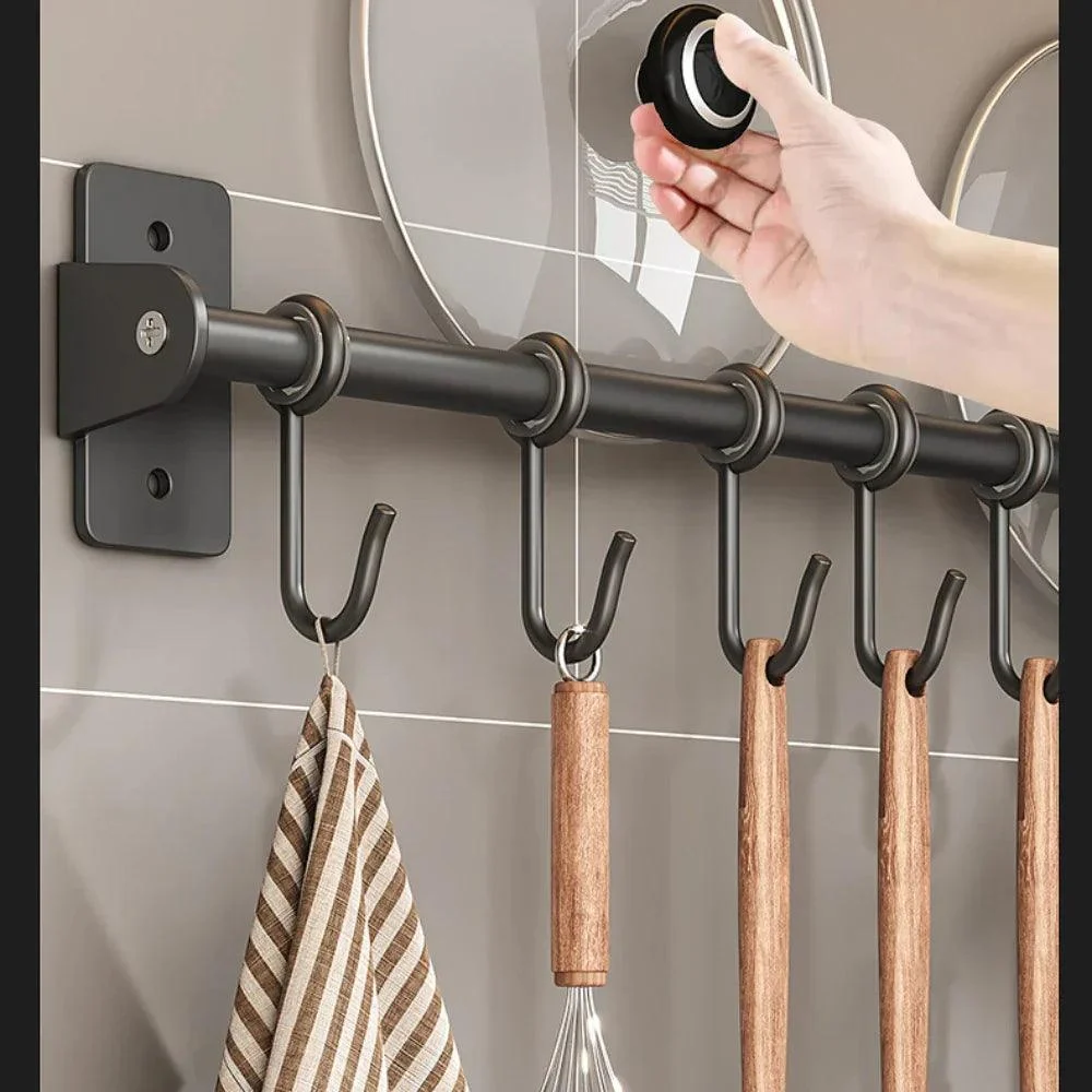 Kitchen hook rack - Steely - Wall storage - lids and cookware storage -  - #tag1#