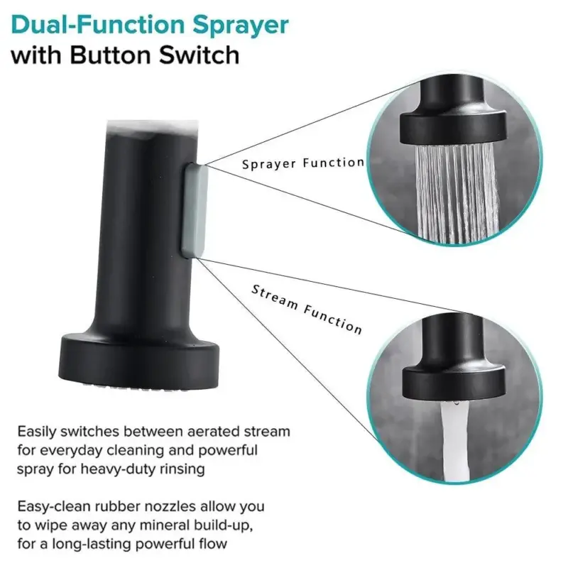 Kitchen tap with pull out hand shower tag1