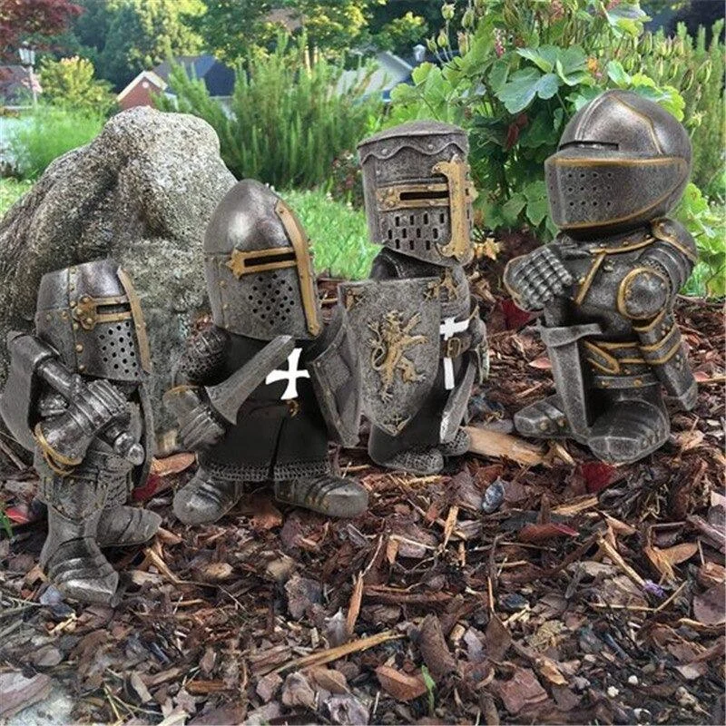 Knight Gnome Statue - Gnomix - Garden Decoration - Medieval Style -  - #tag1#