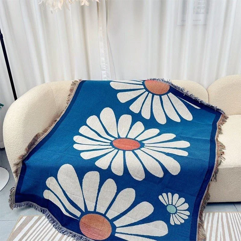 Knitted Jacquard Throw Blanket -  - #tag1#