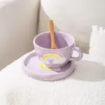 Korean Style Ceramic Cloud Coffee Mug And Saucer Set tag1