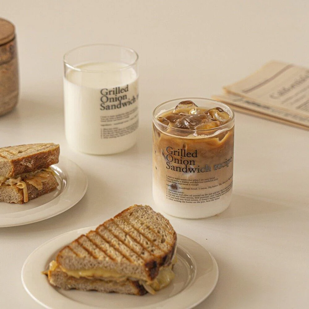 Korean Style English Lettering Glass Mug -  - #tag1#