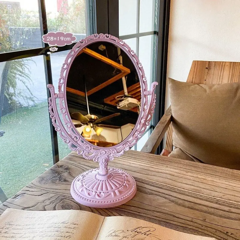 Korean Style Heart Shaped Double Sided Cosmetic Mirror tag1