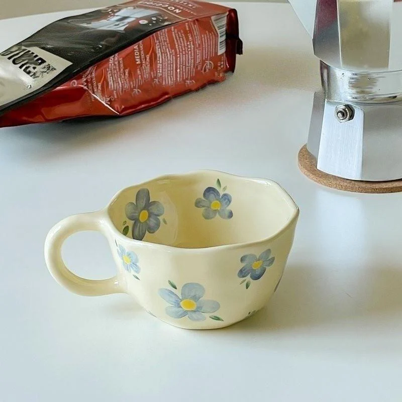Korean Style Irregular Flower Ceramic Mug -  - #tag1#
