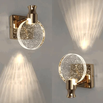 Kristy Modern LED Wall Lamp Gold Bedroom/Dining Room Crystal -  - #tag1#