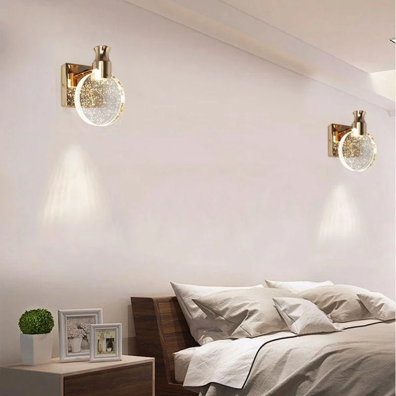 Kristy Modern LED Wall Lamp Gold Bedroom/Dining Room Crystal -  - #tag1#