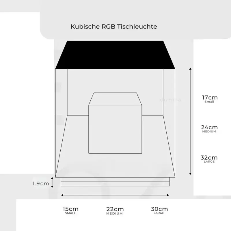 Kubische RGB Tischleuchte Modernes Design mit Farbwechsel