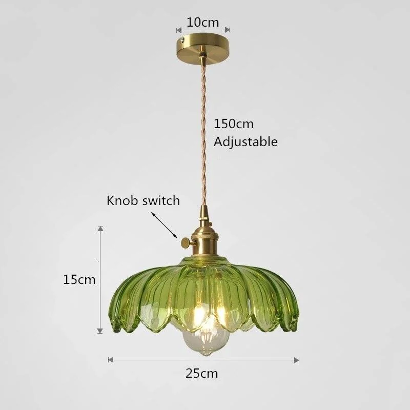 Retro Vintage Industrial Glass Lotus Flower Pendant Light - ISTANBULLU LTD