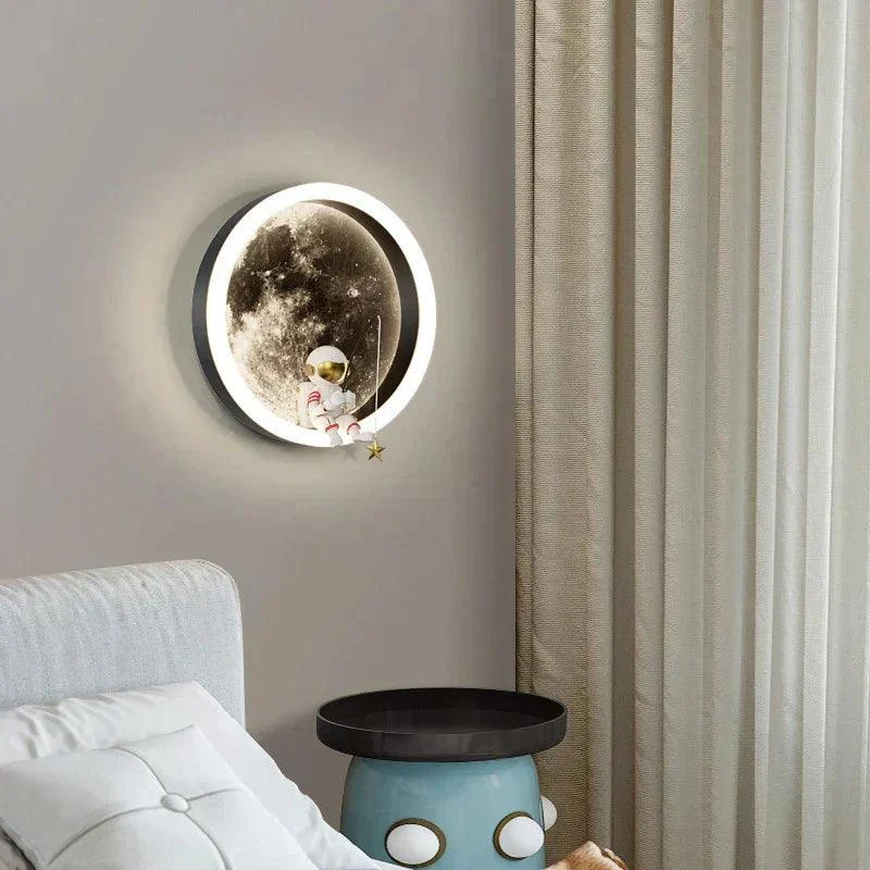 Led Moon Wall Lamp Modern Cartoon Astronaut Wall Sconces Children S Room Living Room Bedroom Bedside A28aea6d 4fee 462b B353 D4e177a2fb50