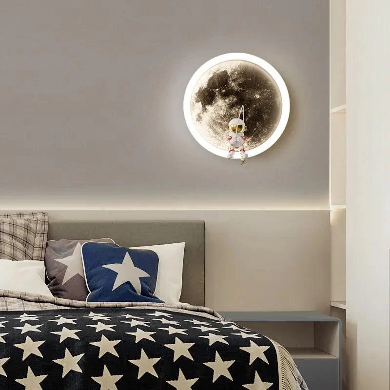 Led Moon Wall Lamp Modern Cartoon Astronaut Wall Sconces Children S Room Living Room Bedroom Bedside Ce700b51 Dbf5 4f86 9535 419a1cf1362c