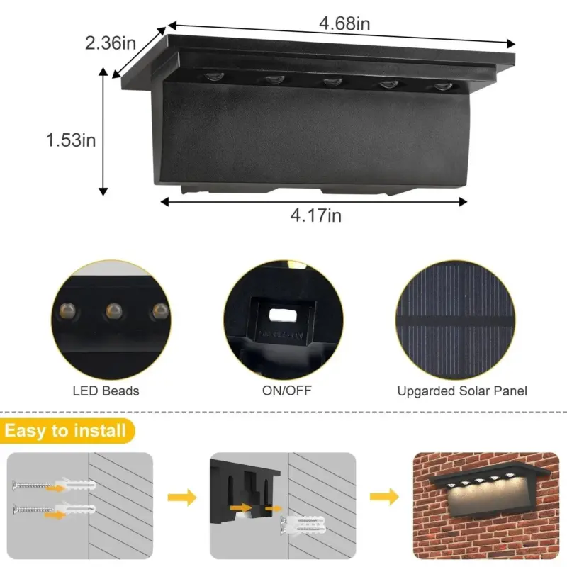 LED Solar Stair Light Path Outdoor Waterproof Wall Lamp Garden Terrace Guardrail Step Light Landscape Balcony 5d38dfb3 09b0 4ba4 8b1e 7f63763355d4