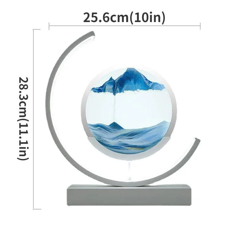 Led Quicksand Painting Hourglass Art Unique Decorative Sand Painting Night Light Bedroom Decoration Glass Hourglass Table