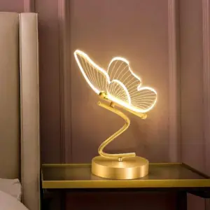 LED Butterfly Lamp - Table Lamp - Desk Lamp - Indoor Lighting with Switch - Bedroom, Living Room - Home Decoration
