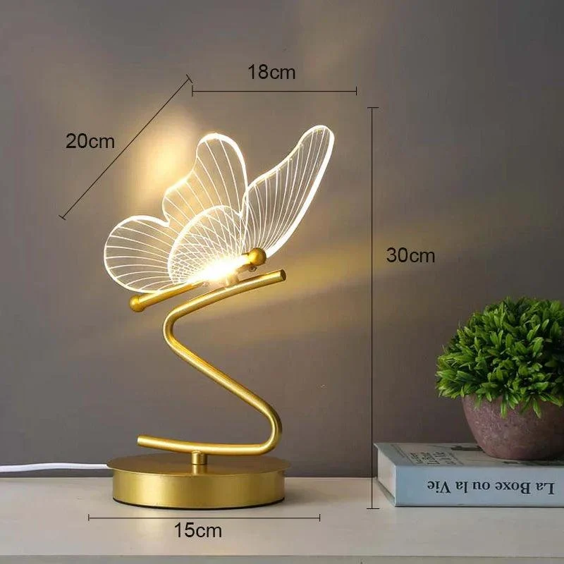 LED Butterfly Lamp - Table Lamp - Desk Lamp - Indoor Lighting with Switch - Bedroom, Living Room - Home Decoration -  - #tag1#