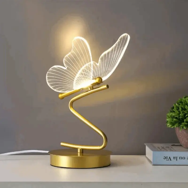 LED Butterfly Lamp Table Lamp Desk Lamp Indoor Lighting with Switch Bedroom Living Room Home Decoration tag1