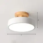 LED Ceiling Light Simple Wood Semi Flush Mount Lighting with Round Acrylic Shade tag1