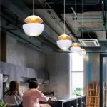 LED Chandelier Luxora Design Shade Black or white Hanging Lamp tag1