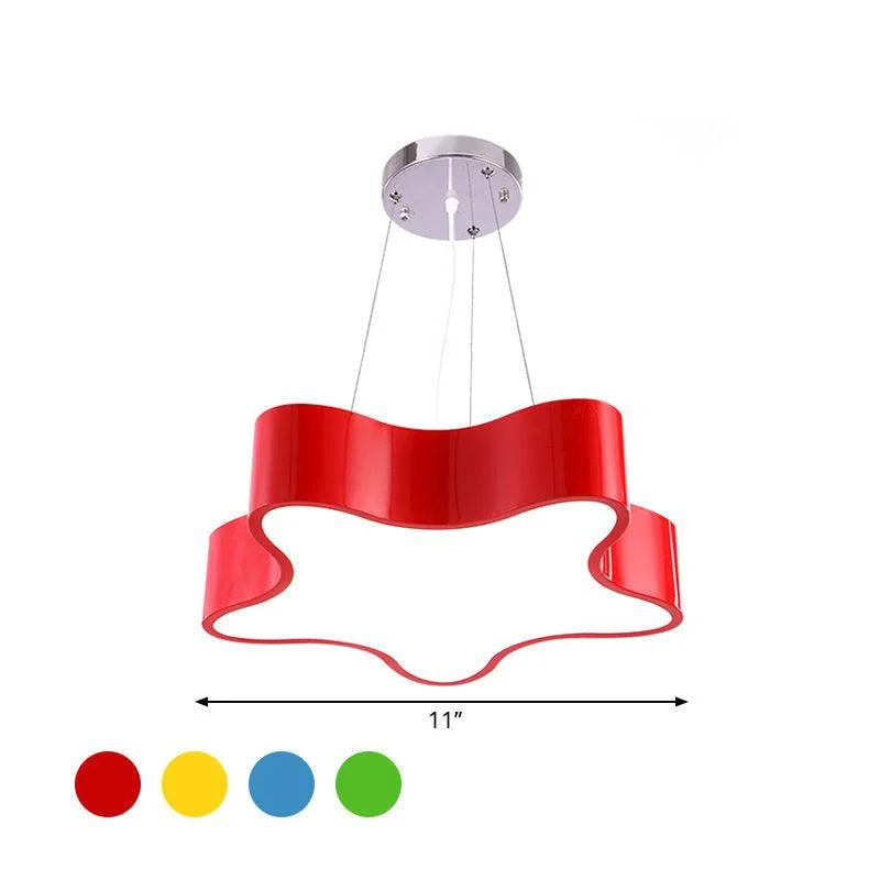 LED Children's Lamp Hanging with Star Acrylic Shade, Red/Green/Yellow Finish -  - #tag1#