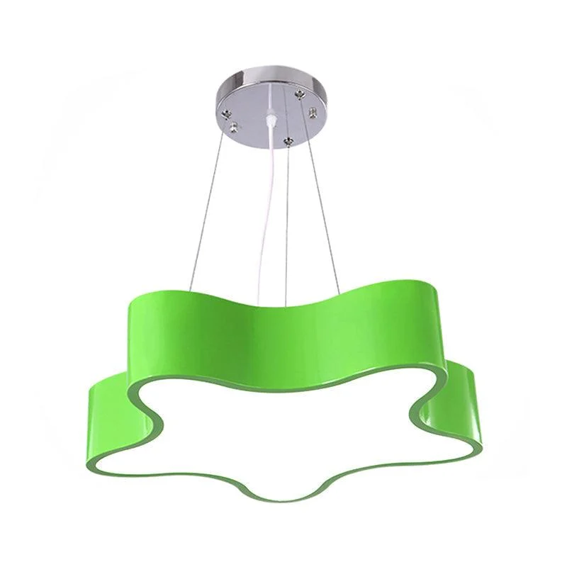 LED Children's Lamp Hanging with Star Acrylic Shade, Red/Green/Yellow Finish -  - #tag1#