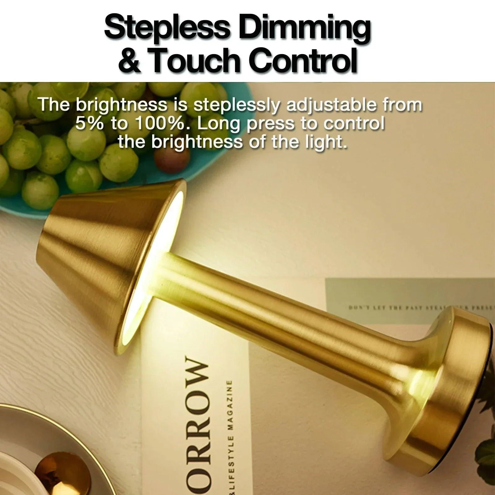 LED Desk Lamp Wireless Rechargeable - Minimalist Design - Touch Control - Modern Style - Night Lighting - LED Lamp -  - #tag1#