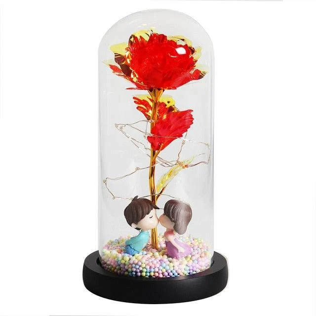 LED Enchanted Galaxy Rose Eternal 24K Gold Foil Flower For Christmas Valentine's Day Gift -  - #tag1#