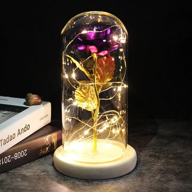 LED Enchanted Galaxy Rose Eternal 24K Gold Foil Flower For Christmas Valentine's Day Gift -  - #tag1#