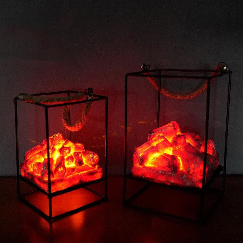 LED Flame Light Home Christmas Halloween Simulated Charcoal Fireplace Lamp -  - #tag1#