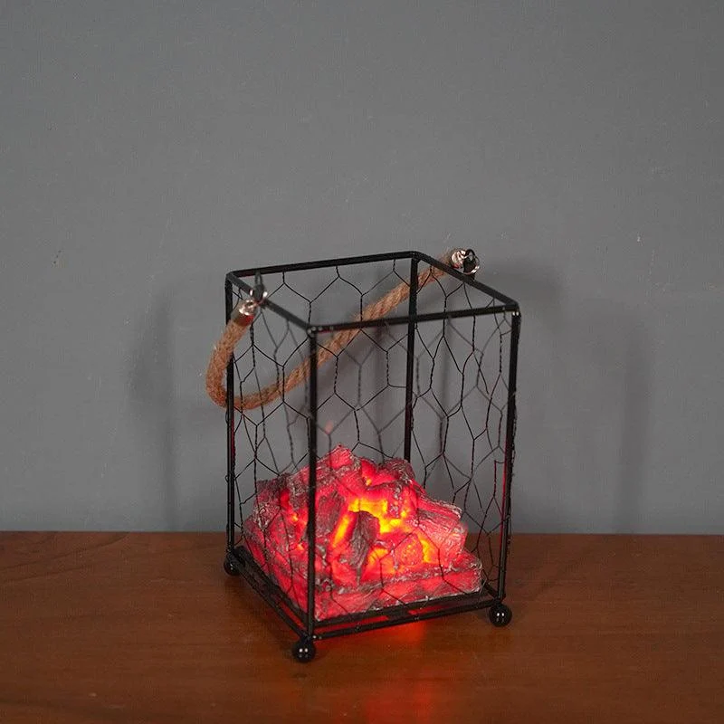 LED Flame Light Home Christmas Halloween Simulated Charcoal Fireplace Lamp -  - #tag1#