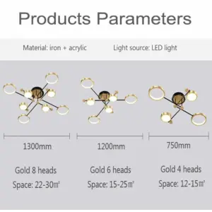 LED Gold Black Pendant Light
