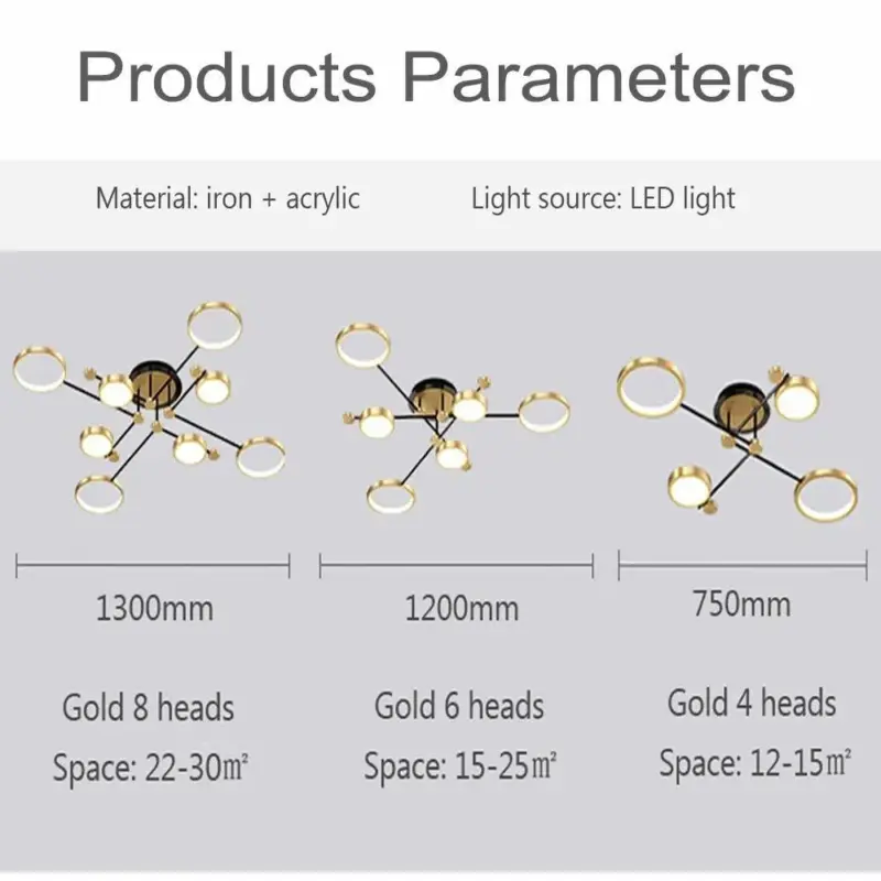 LED Gold Black Pendant Light