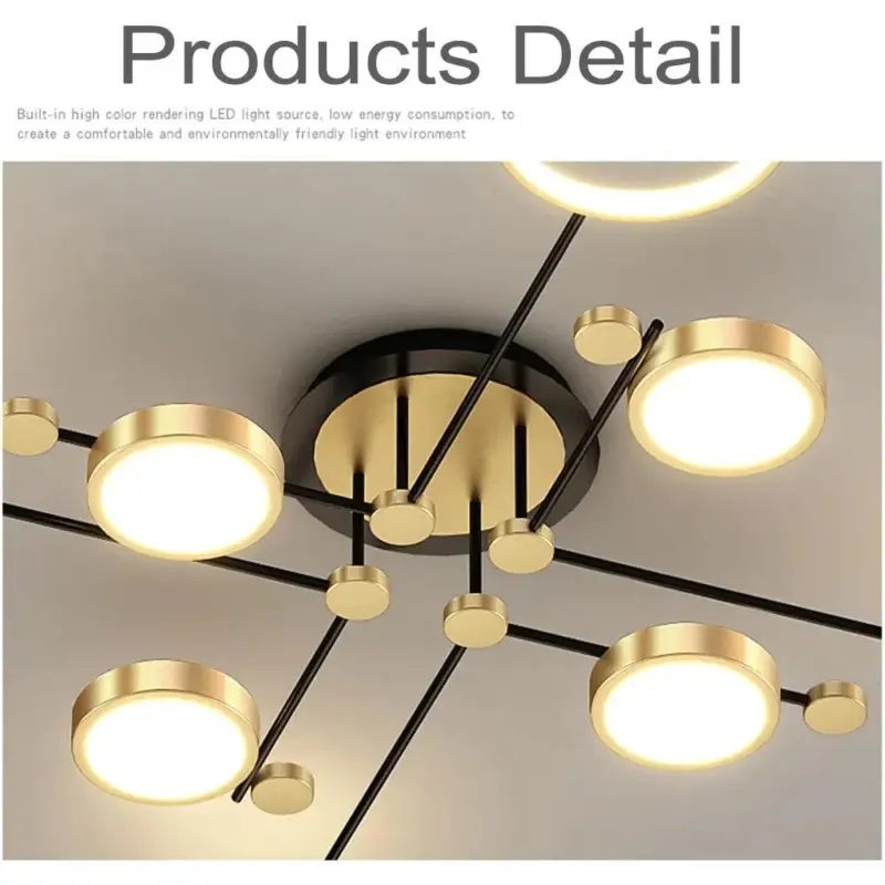 LED Gold Black Pendant Light