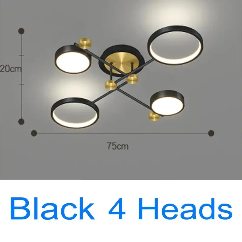LED Gold Black Pendant Light
