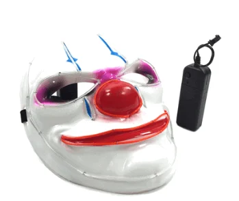 LED Mask Illuminated Glowing Joker Mask For Costume Halloween Rave Cosplay Party Xmas -  - #tag1#