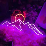 LED Mountain Sun Neon Light Sign tag1