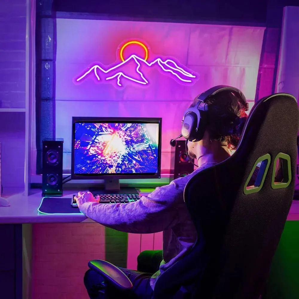 LED Mountain & Sun Neon Light Sign -  - #tag1#