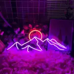 LED Mountain Sun Neon Light Sign tag1