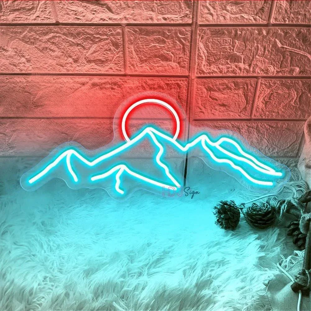 LED Mountain & Sun Neon Light Sign -  - #tag1#